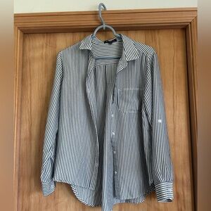 Velvet Heart Large Striped Blue and White Shirt